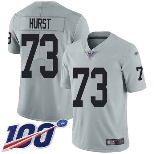 Men Oakland Raiders Limited Silver Maurice Hurst Jersey NFL Football #73 100th Season Inverted Legend Jersey